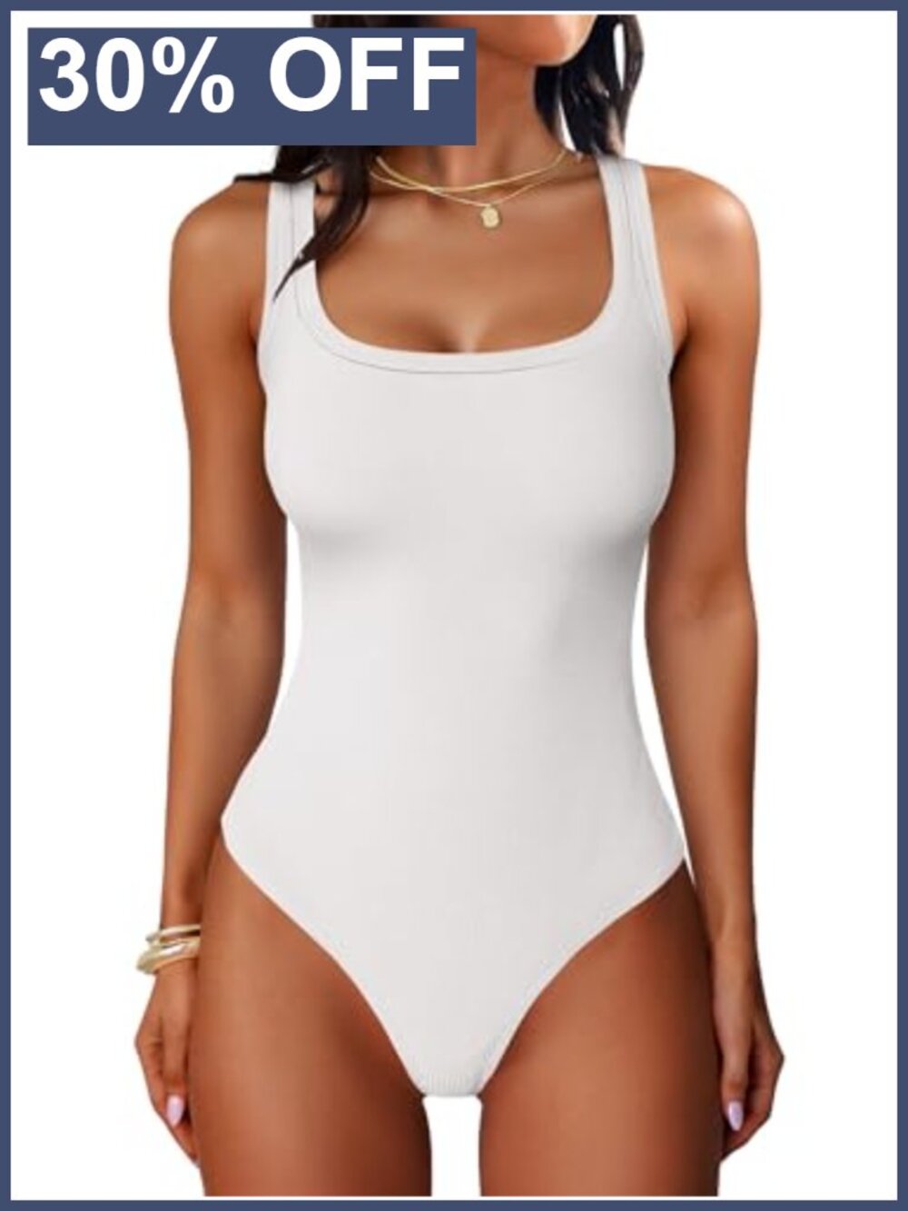Women's Sleeveless Ribbed Knit Scoop Neck Bodysuit with Snap Closure
